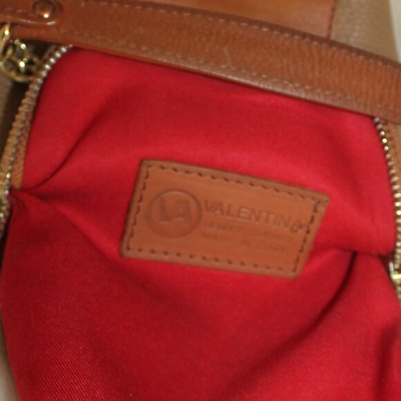 Valentina Genuine beige pebbled  leather Shoulder Bag Made in Italy - Picture 6 of 8